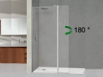 Paroi de douche fixe avec partie mobile - Largeur 80 à 100 cm, hauteur 195 cm - Verre de sécurité 6 mm - Traitement anti-calcaire - STOCK DISPONIBLE - Livraison offerte
